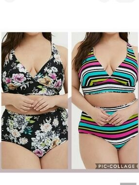 🆕 4X REVERSIBLE! Black Floral & Stripe 2 Piece Set 4x